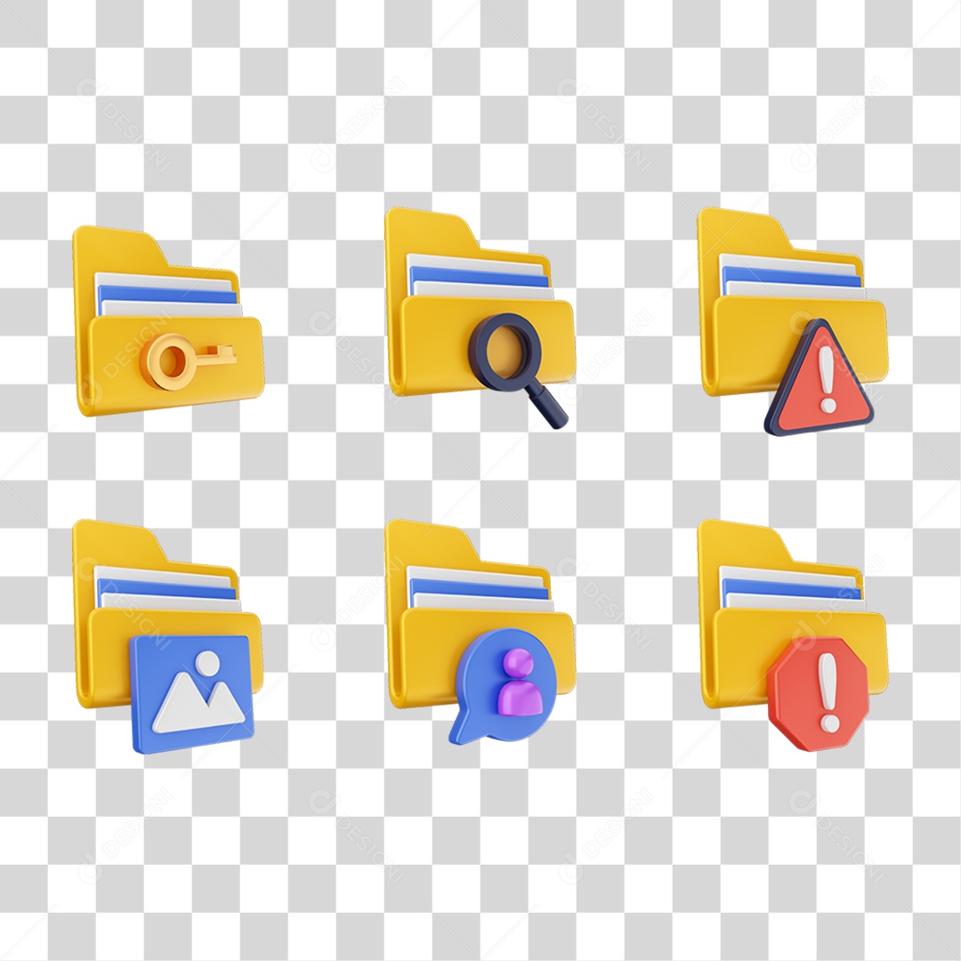 Ícones Pastas de Arquivos PNG Transparente