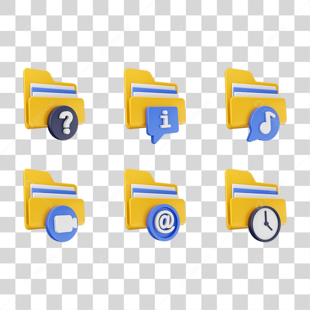 Ícones Pastas de Arquivos PNG Transparente
