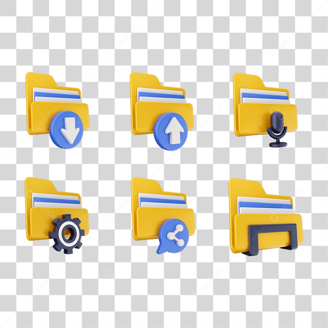 Ícones Pastas de Arquivos PNG Transparente
