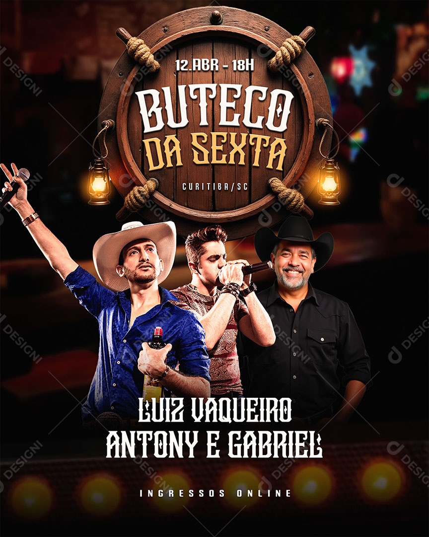 Feed Flyer Buteco da Sexta Social Media PSD Editável