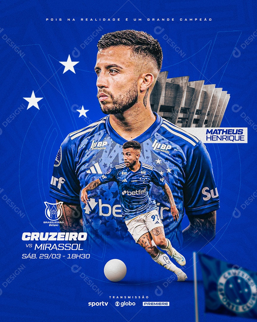 Feed Flyer Jogo De Futebol Social Media PSD Editável