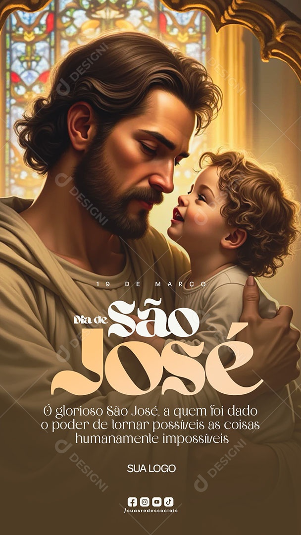 Dia de São José 19 de Março Social Media PSD Editável