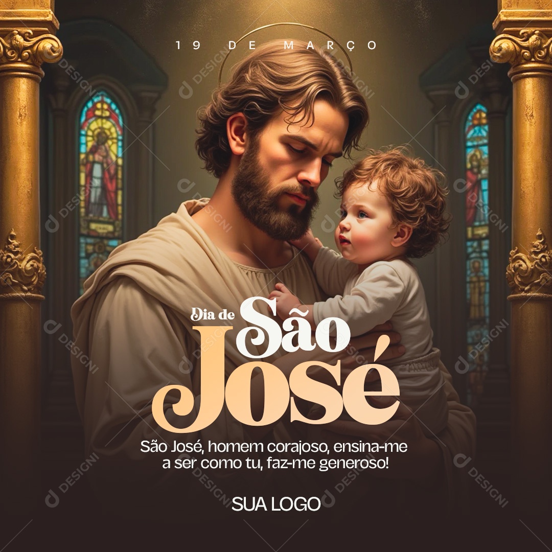 Dia de São José 19 de Março Social Media PSD Editável