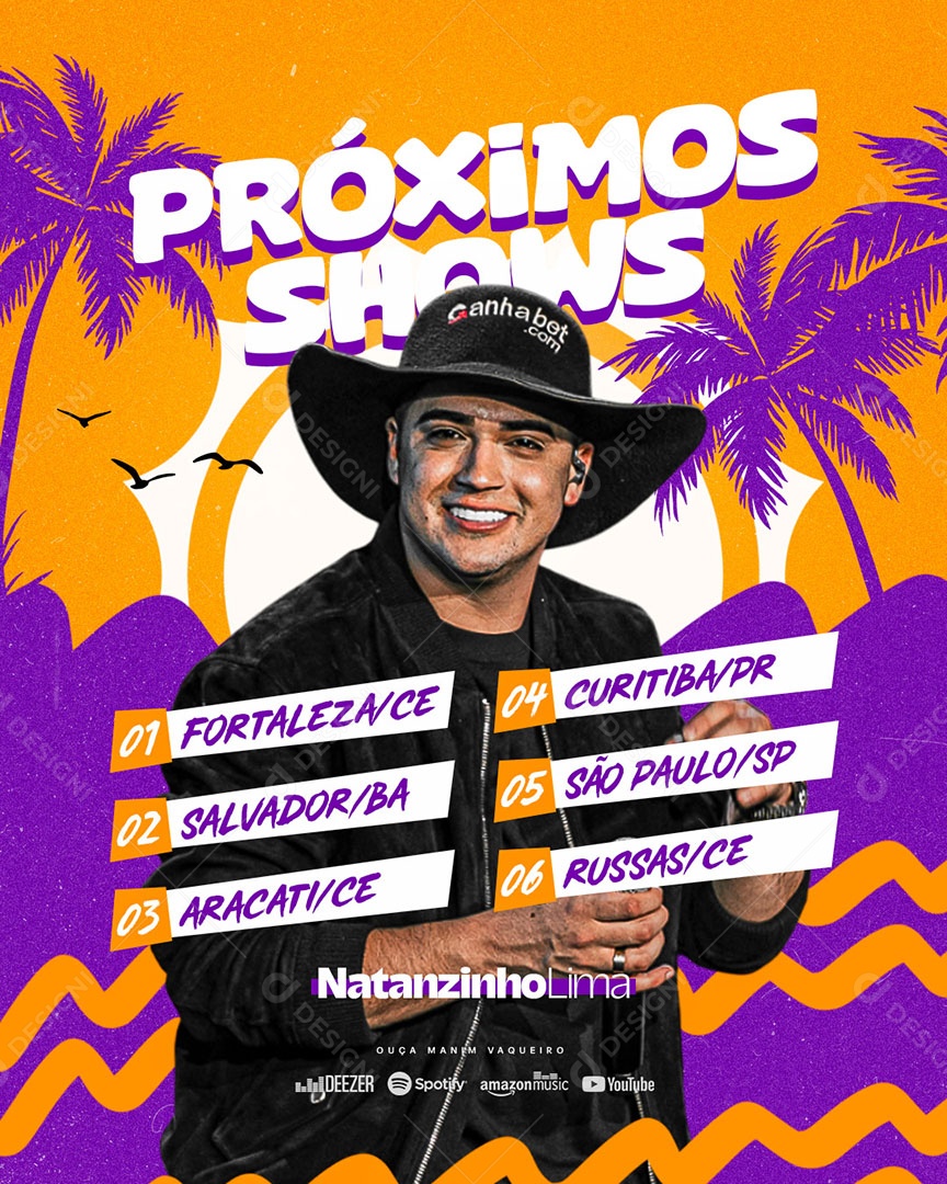 Feed Flyer Próximos Shows Social Media PSD Editável