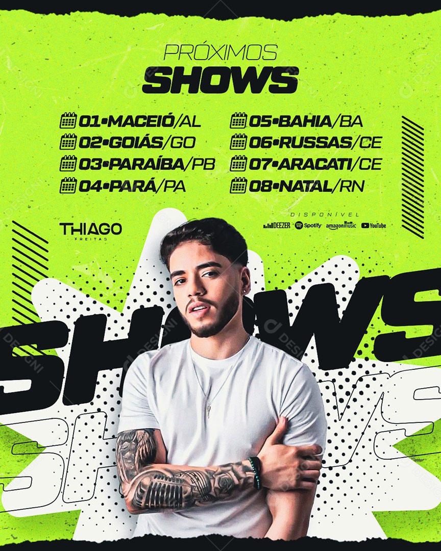 Feed Flyer Próximos Shows Social Media PSD Editável