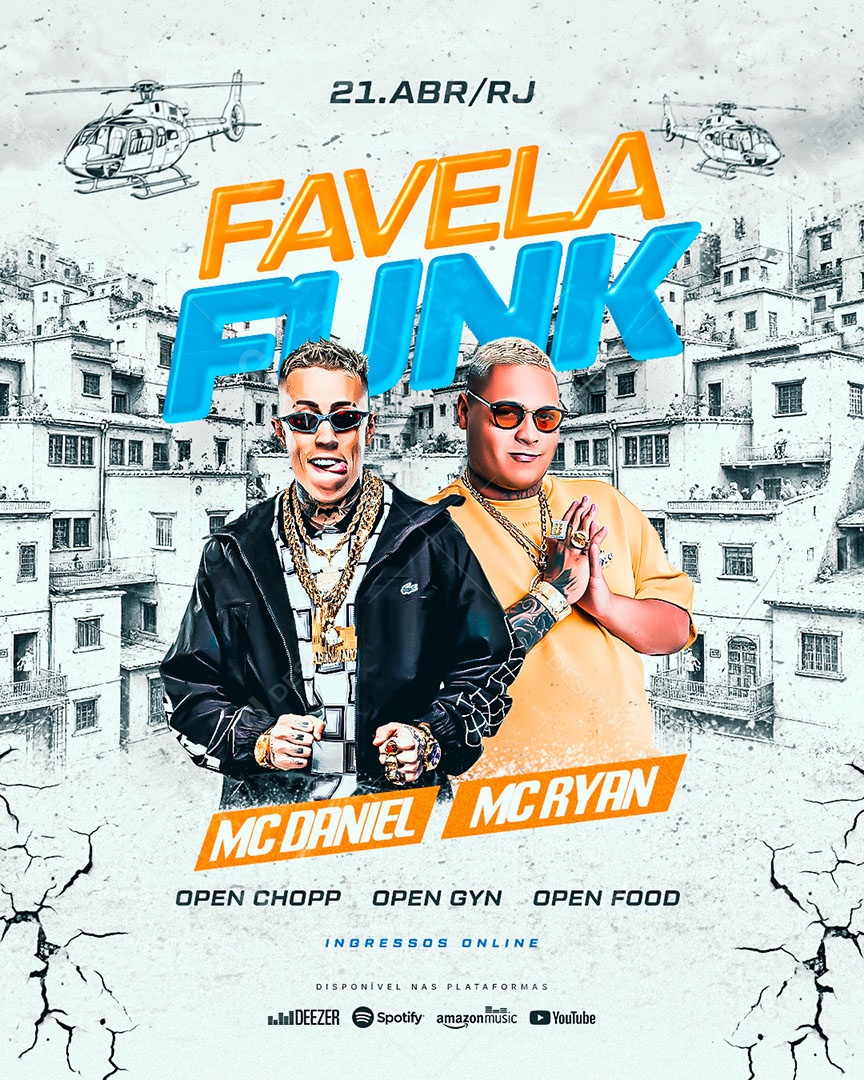 Feed Flyer Favela Funk Social Media PSD Editável