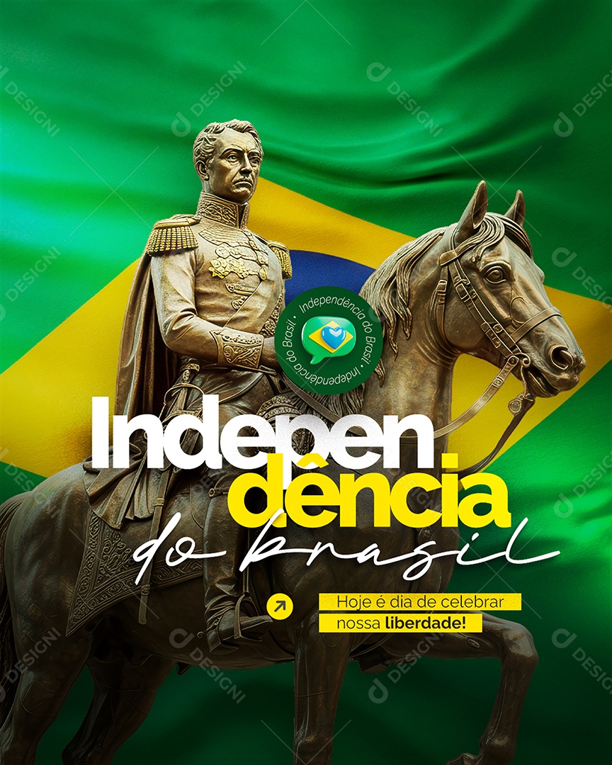 Flyer Dia da Independência do Brasil 07 de Setembro Social Media PSD Editável
