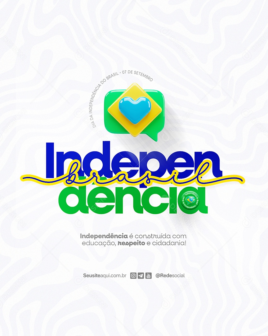 Flyer Dia da Independência do Brasil 07 de Setembro Social Media PSD Editável