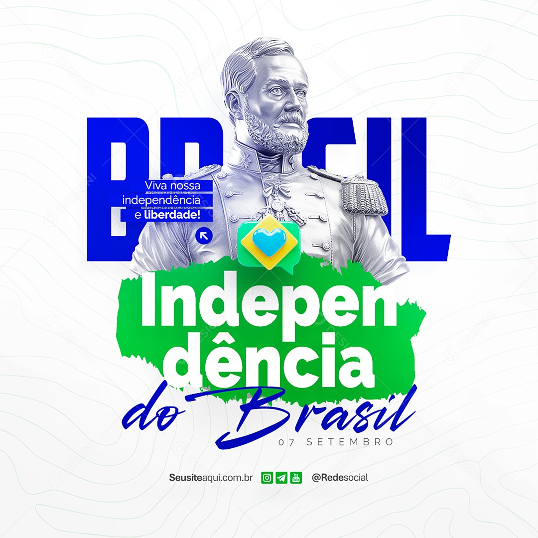 Feed Dia da Independência do Brasil 07 de Setembro Social Media PSD Editável
