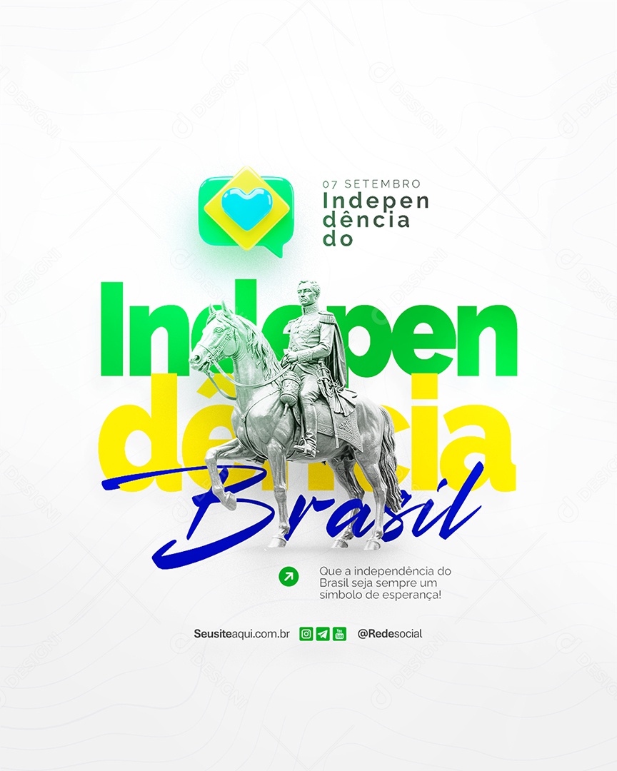 Flyer Dia da Independência do Brasil 07 de Setembro Social Media PSD Editável