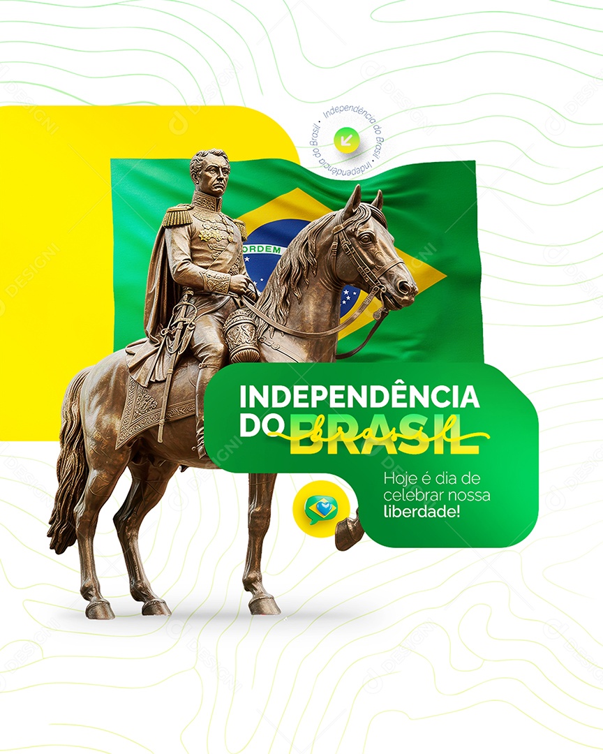 Flyer Dia da Independência do Brasil 07 de Setembro Social Media PSD Editável