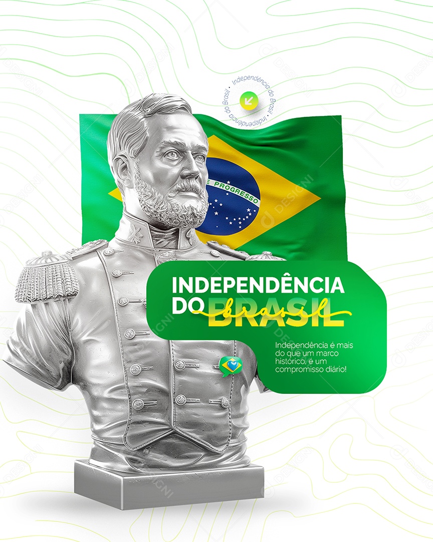 Flyer Dia da Independência do Brasil 07 de Setembro Social Media PSD Editável