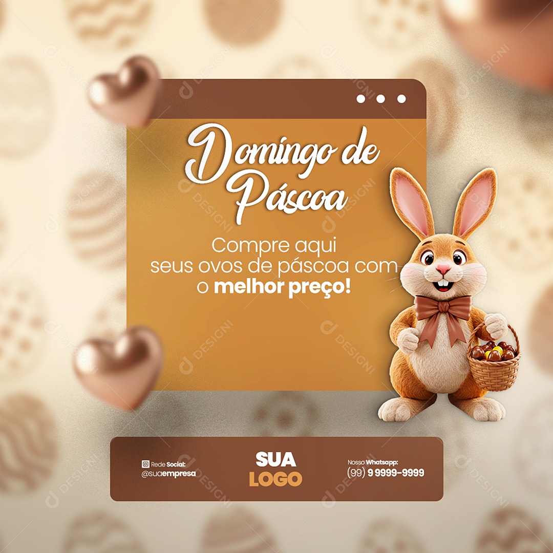Domingo de Páscoa Social Media PSD Editável