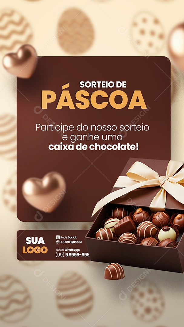 Story Sorteio de Páscoa Social Media PSD Editável