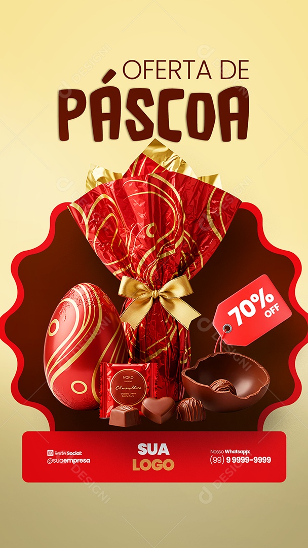 Story Oferta de Páscoa Social Media PSD Editável
