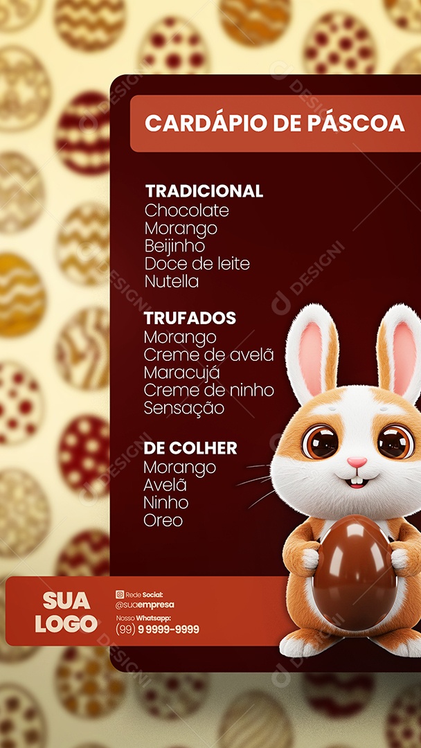 Story Cardápio de Páscoa Social Media PSD Editável