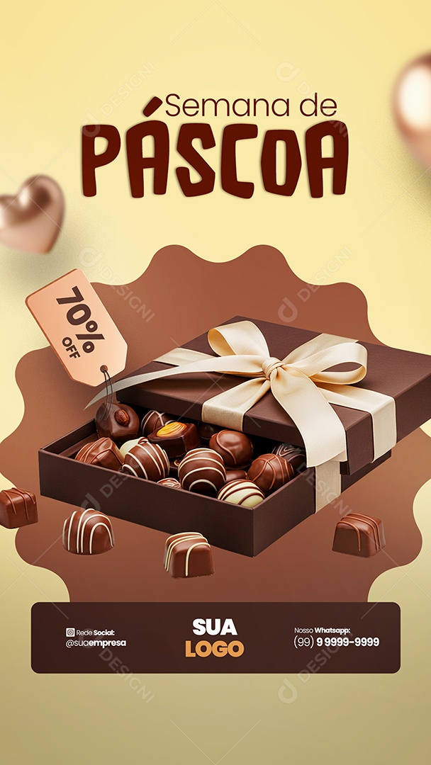 Story Semana de Páscoa Social Media PSD Editável