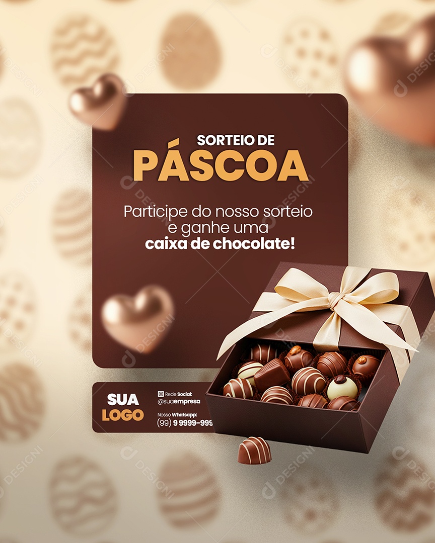 Sorteio de Páscoa Social Media PSD Editável