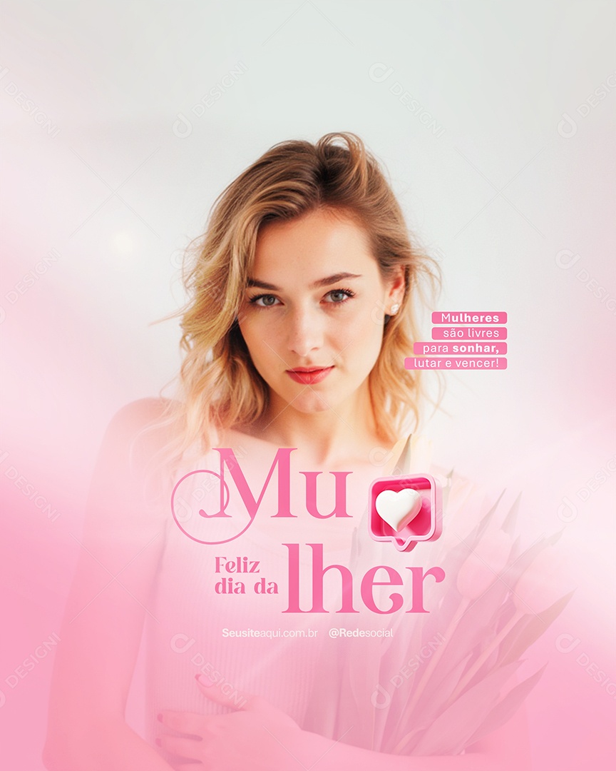 Feliz Dia Da Mulher Social Media PSD Editável