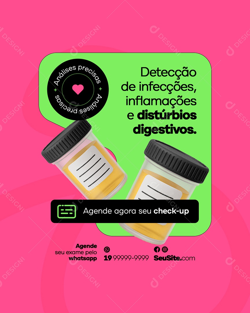 Laboratório Detecção de Infecções Social Media PSD Editável