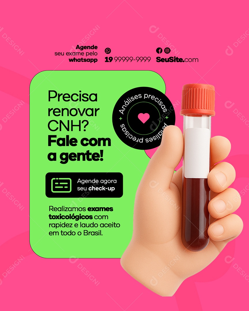 Laboratório Precisa Renovar CNH Fale com a Gente Social Media PSD Editável