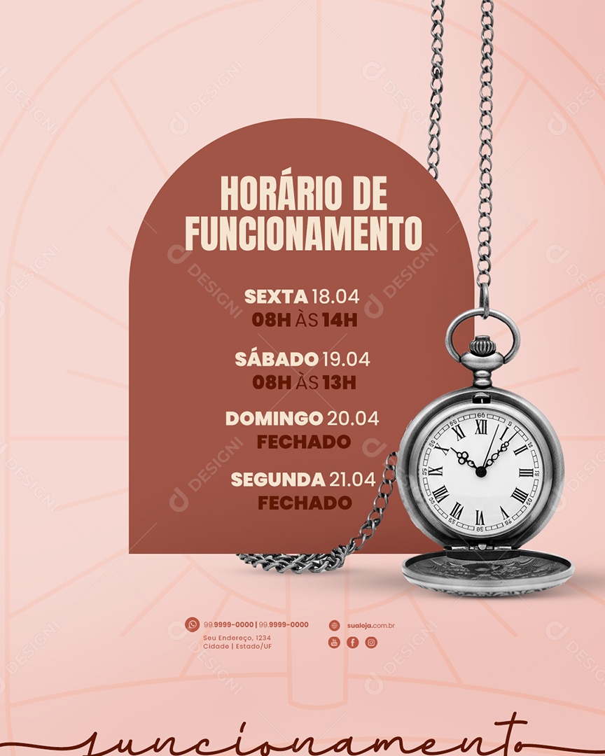Horário de Funcionamento Páscoa Social Media PSD Estável