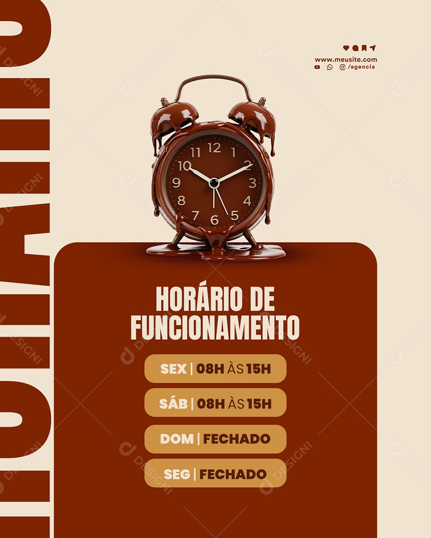 Horário de Funcionamento Páscoa Social Media PSD Estável