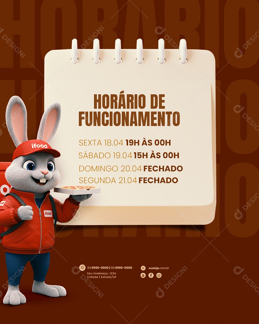 Horário de Funcionamento Páscoa Social Media PSD Estável