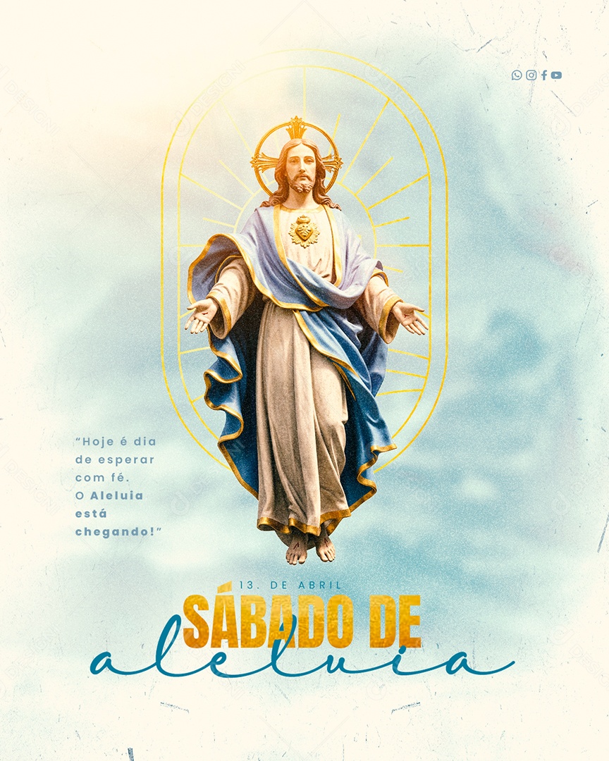 Sábado de Aleluia 19 de Abril Social Media PSD Editável