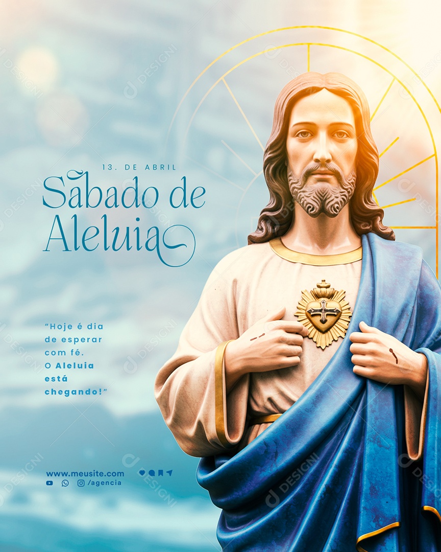 Sábado de Aleluia 19 de Abril Social Media PSD Editável