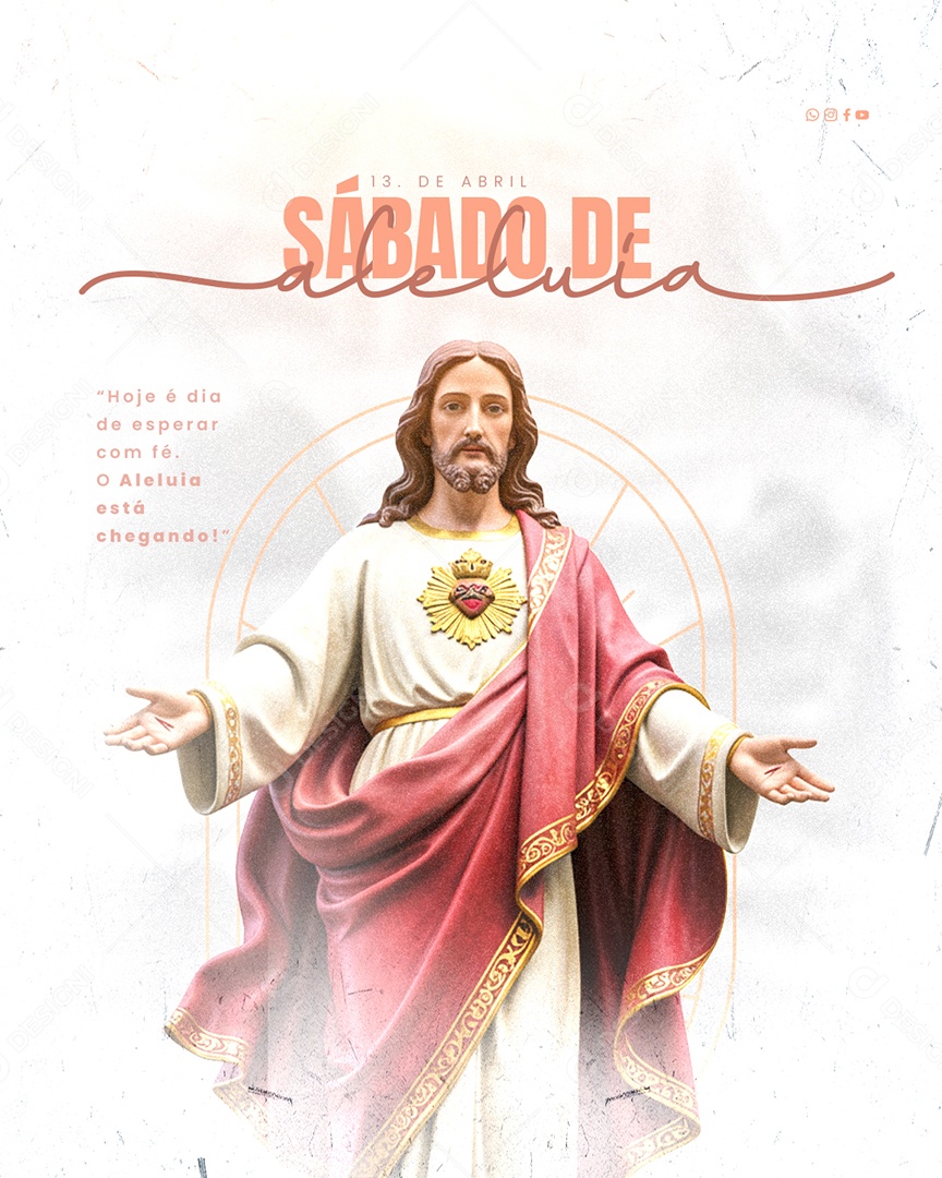 Sábado de Aleluia 19 de Abril Social Media PSD Editável