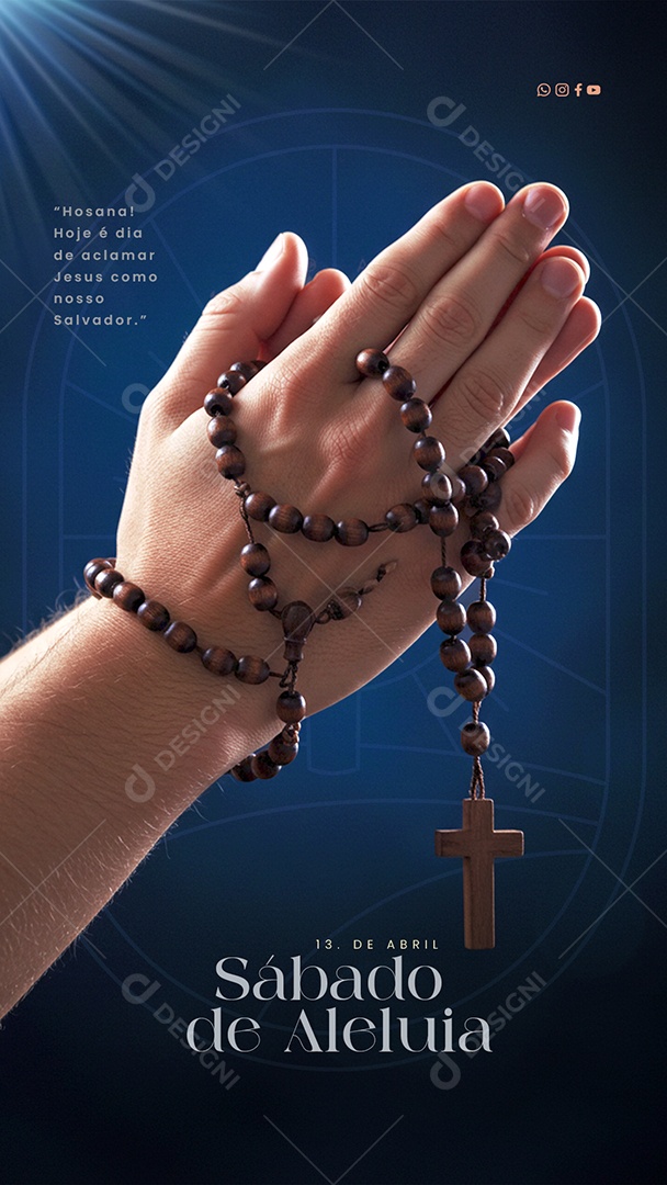 Story Sábado de Aleluia 19 de Abril Social Media PSD Editável