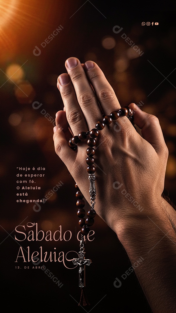 Story Sábado de Aleluia 19 de Abril Social Media PSD Editável