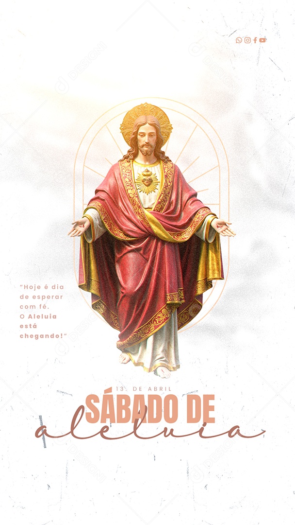 Story Sábado de Aleluia 19 de Abril Social Media PSD Editável