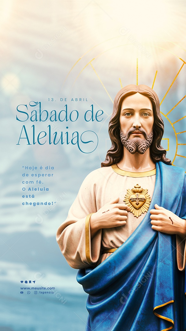 Story Sábado de Aleluia 19 de Abril Social Media PSD Editável
