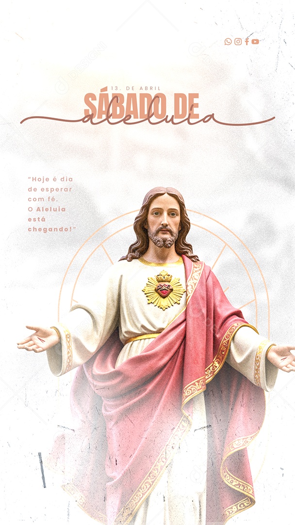 Story Sábado de Aleluia 19 de Abril Social Media PSD Editável