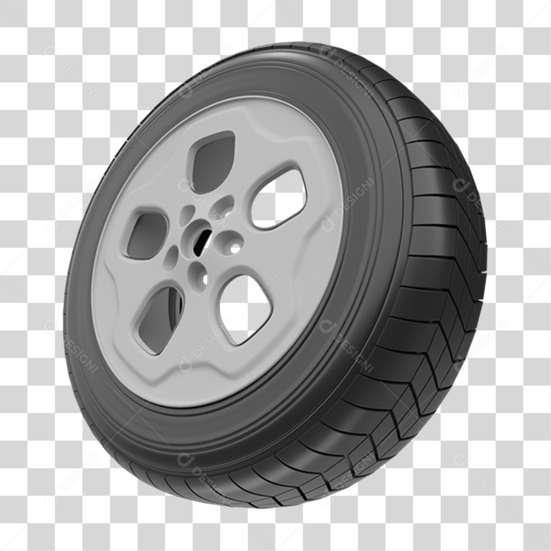 Elemento 3D Pneu Roda PNG Transparente
