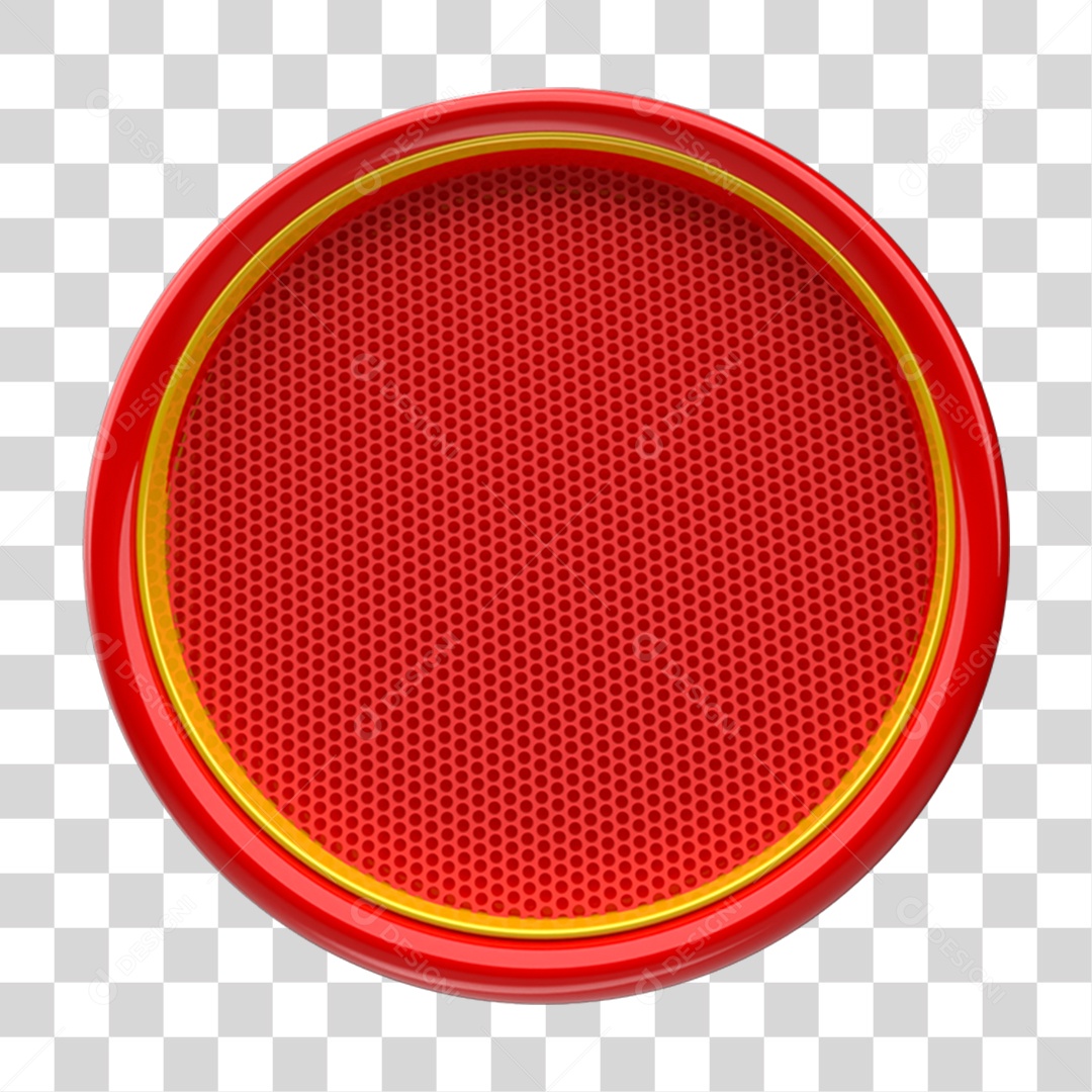 Elemento 3D Placa Redonda Grades PNG Transparente