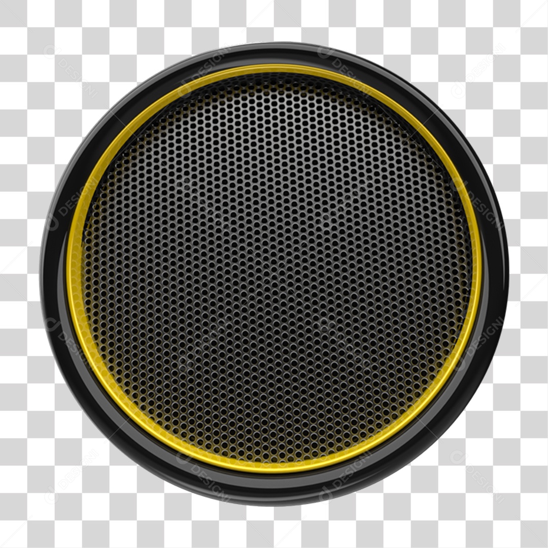Elemento 3D Placa Redonda Grades PNG Transparente