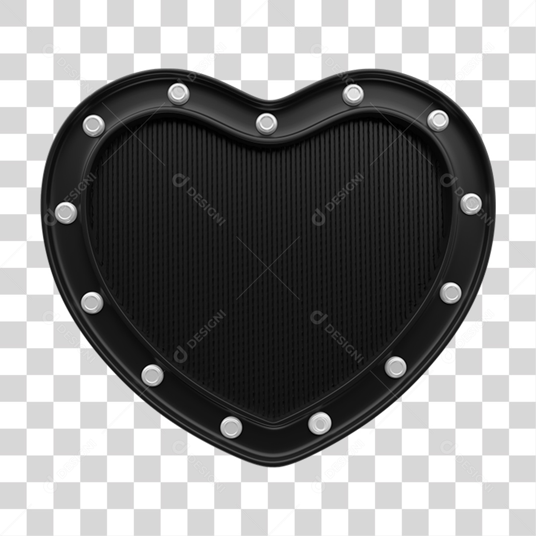 Elemento 3D Coração PNG Transparente