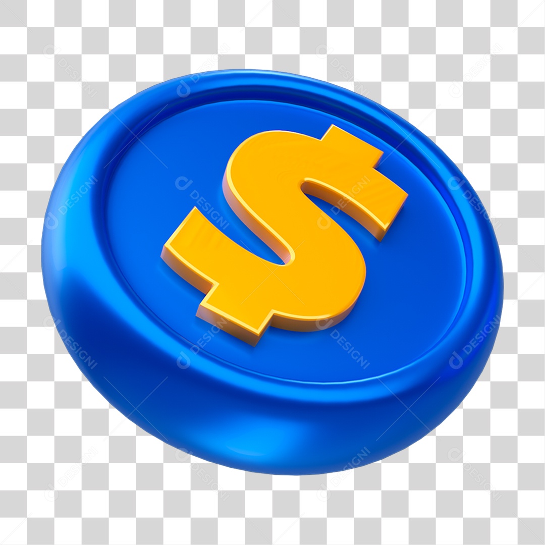 Elemento 3D Símbolo Cifrão PNG Transparente