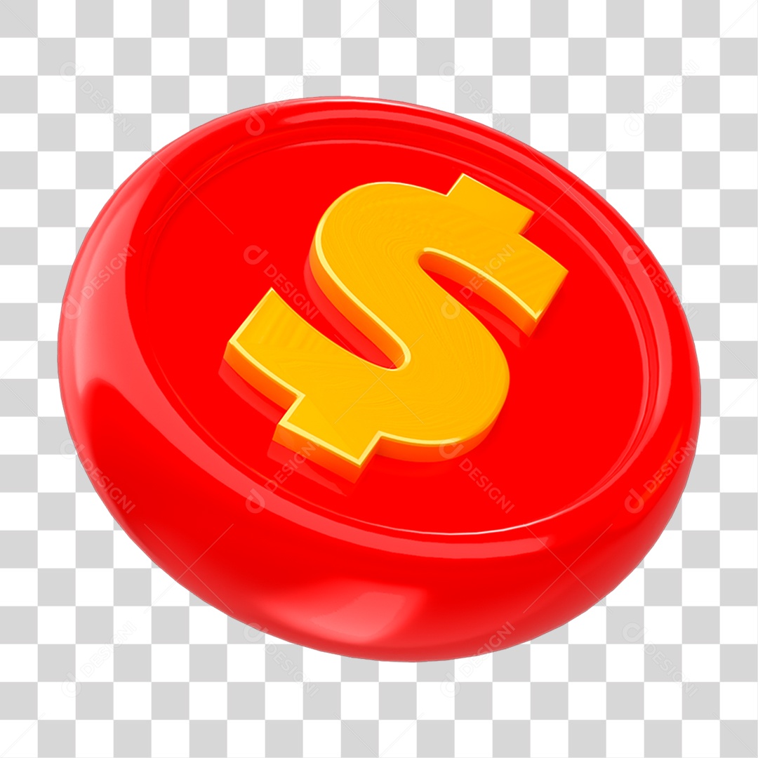 Elemento 3D Símbolo Cifrão PNG Transparente