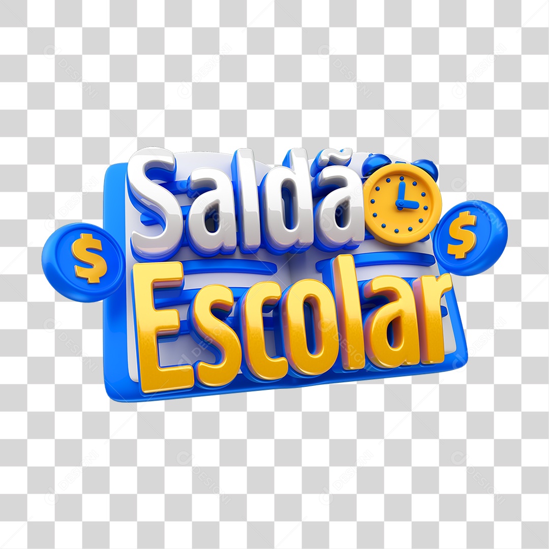 Selo 3D Saldão Escolar PNG Transparente