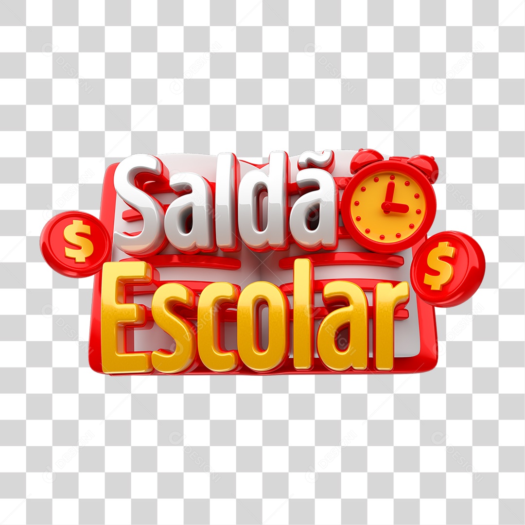 Selo 3D Saldão Escolar PNG Transparente
