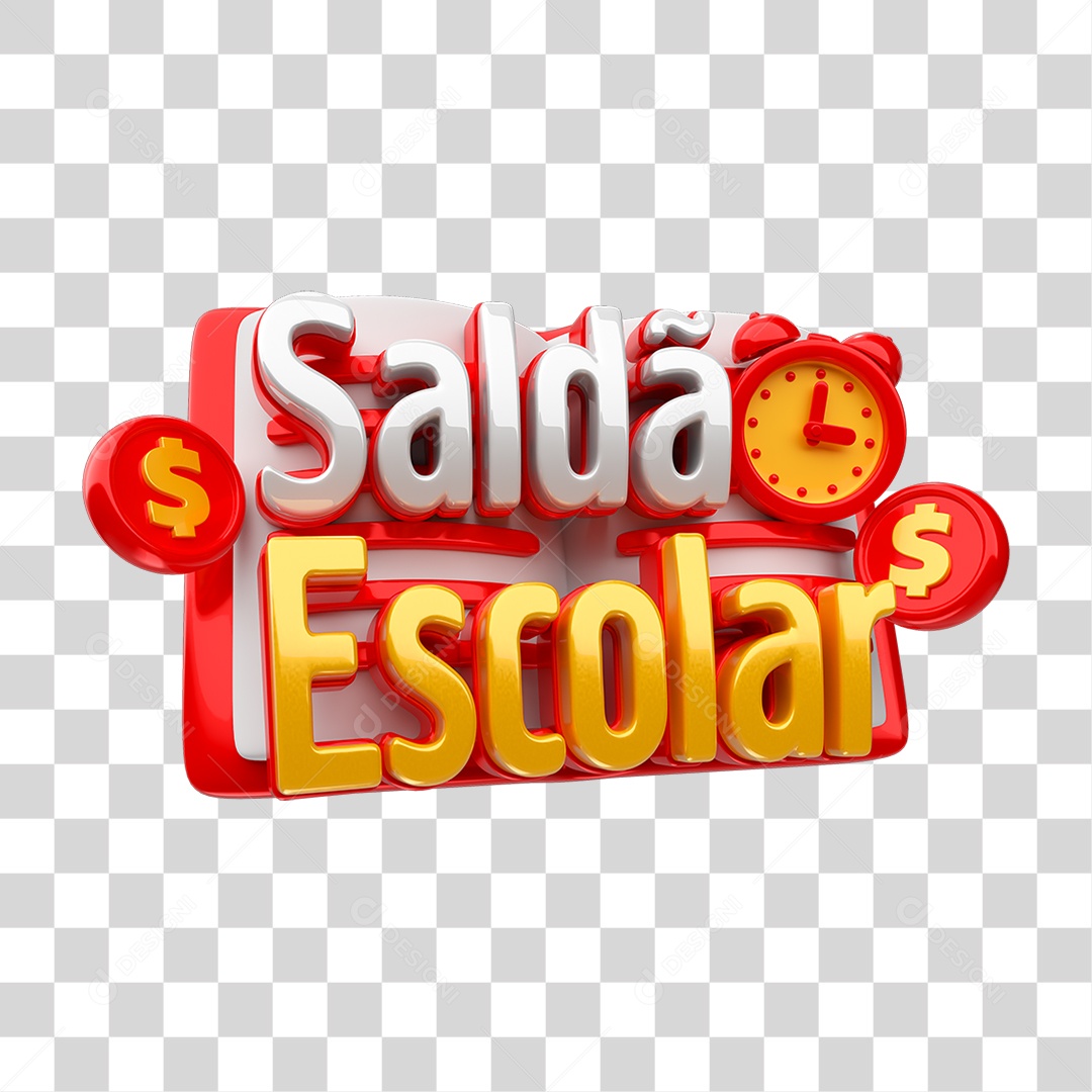 Selo 3D Saldão Escolar PNG Transparente