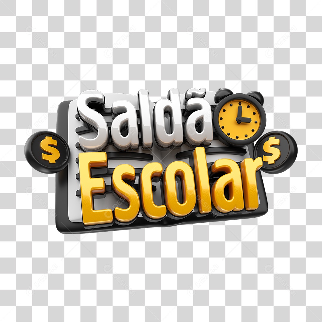 Selo 3D Saldão Escolar PNG Transparente