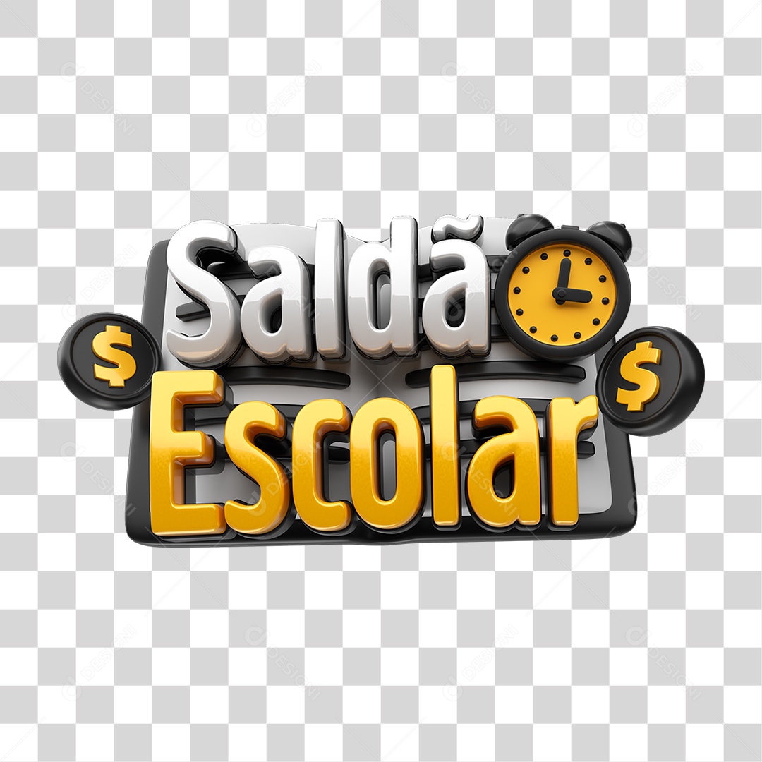 Selo 3D Saldão Escolar PNG Transparente