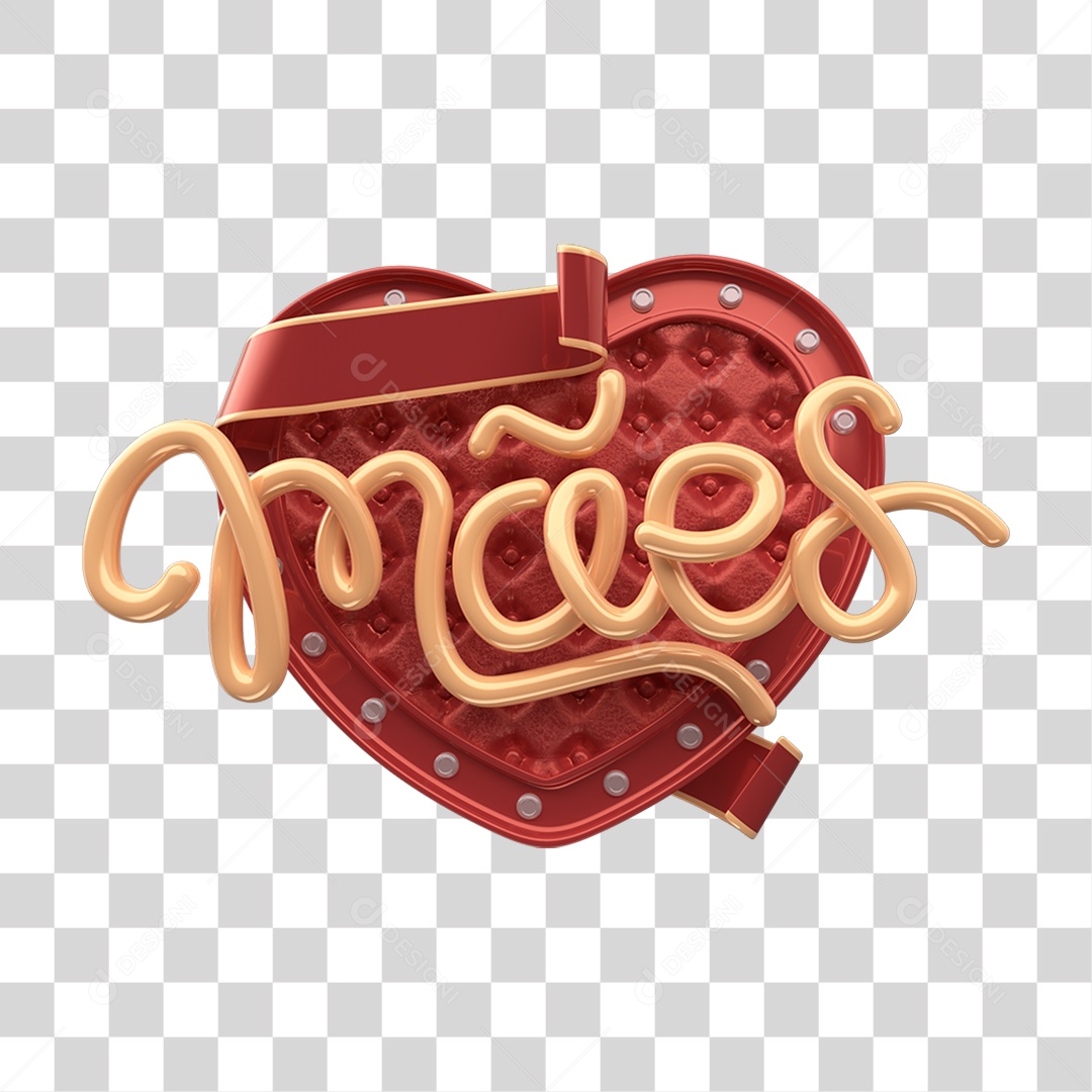 Selo 3D Mães para Composição PNG Transparente