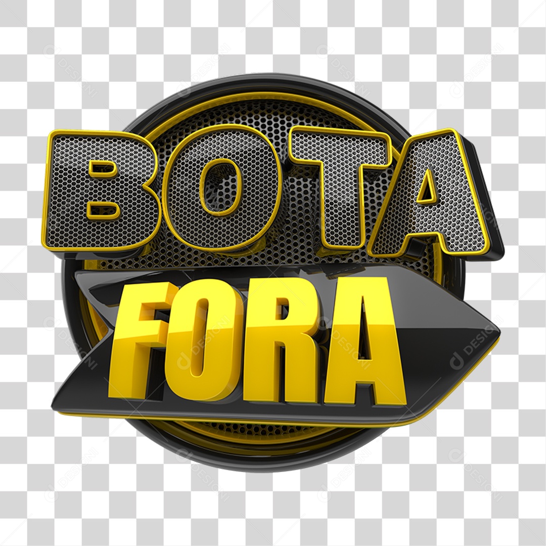 Selo 3D Bota Fora PNG Transparente