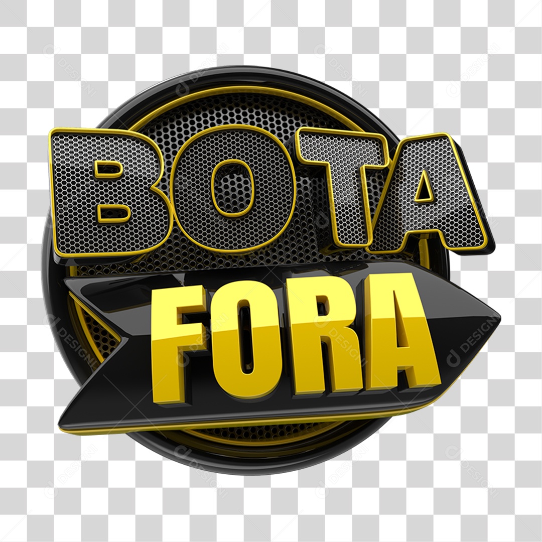 Selo 3D Bota Fora PNG Transparente